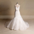 Beautiful Sweet Heart Mermaid Chapel Train Lace Wedding Gown With Beading belt